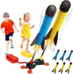 Lanciarazzi giocattolo da esterno per bambini Giochi da esterno da duello per bambini Stomp Launch Pad Regalo a vapore per ragazzi e ragazze Razzo in schiuma