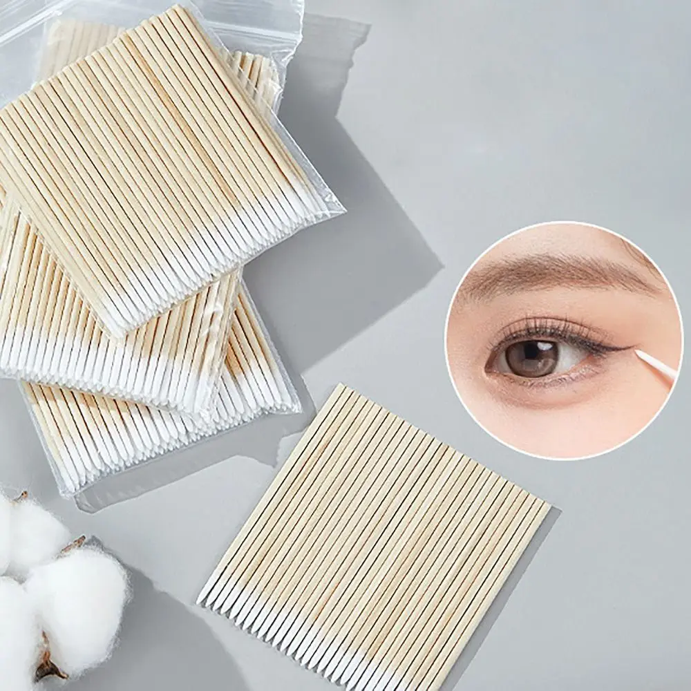 100pcs/bag Cosmetic Tattoo Tools Disposable Cotton Swab Makeup Accessories Ultra-small Tip Eyelash Removing Lint Free