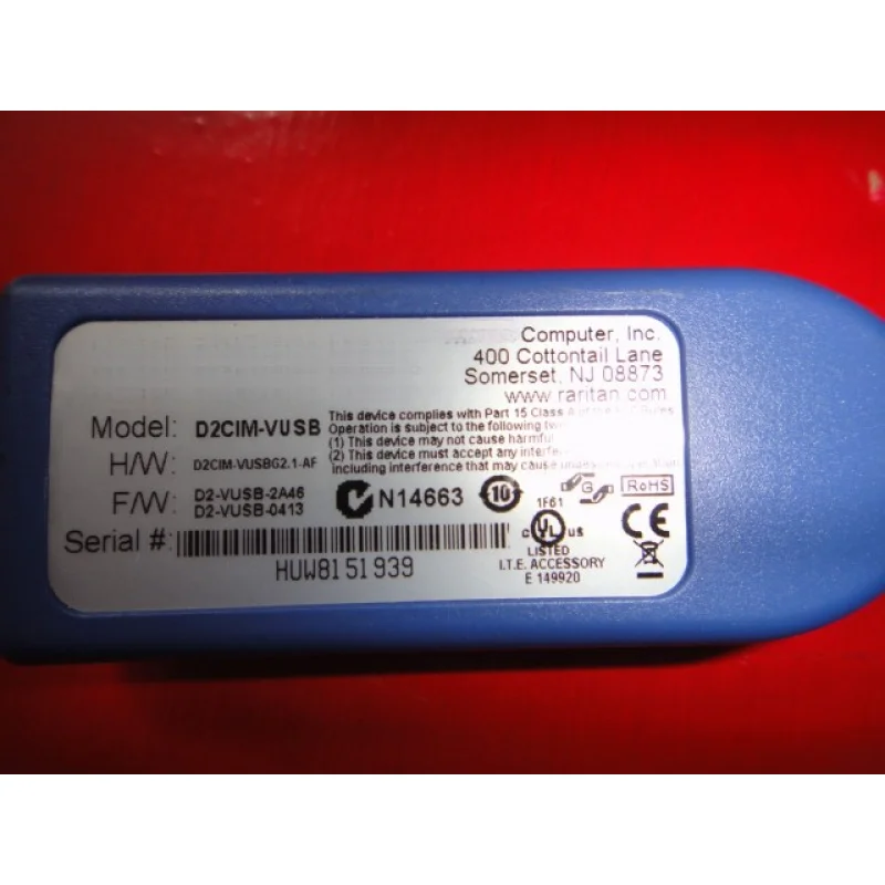 PP+ D2CIM-VUSB For Raritan Supports Virtual Media Cable