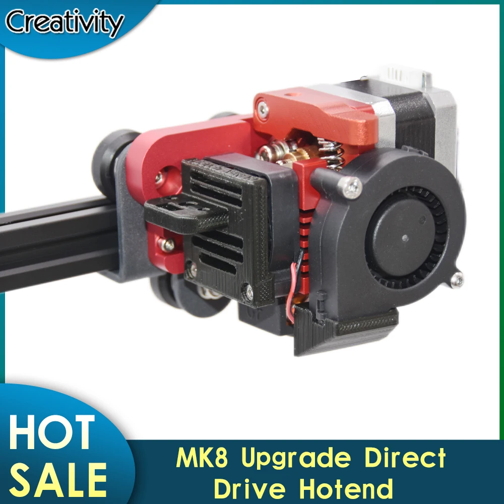 MK8 Atualização Direct Drive Hotend Kit 3D Touch Mount 5015 Polia Turbo Extrusora de Ventilador Para Ender-3 CR-10 CR 10S/PRO Impressora 3D