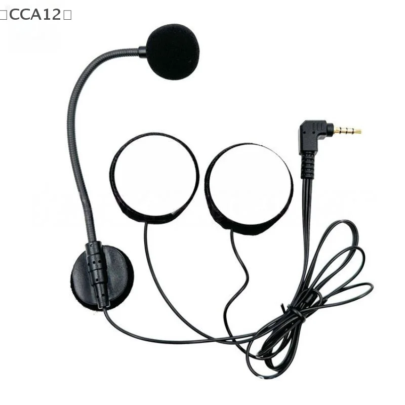 〔CCA12〕오토바이 헬멧 헤드셋 인터콤 마이크 3.5mm 직선형 헬멧 헤드셋 마이크 내장 32Ω 이중 스피커