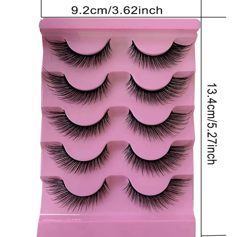 5 ペアのマンゴーアイナチュラルつけまつげ 3D ふわふわナチュラルまつげエクステンションアイメイク