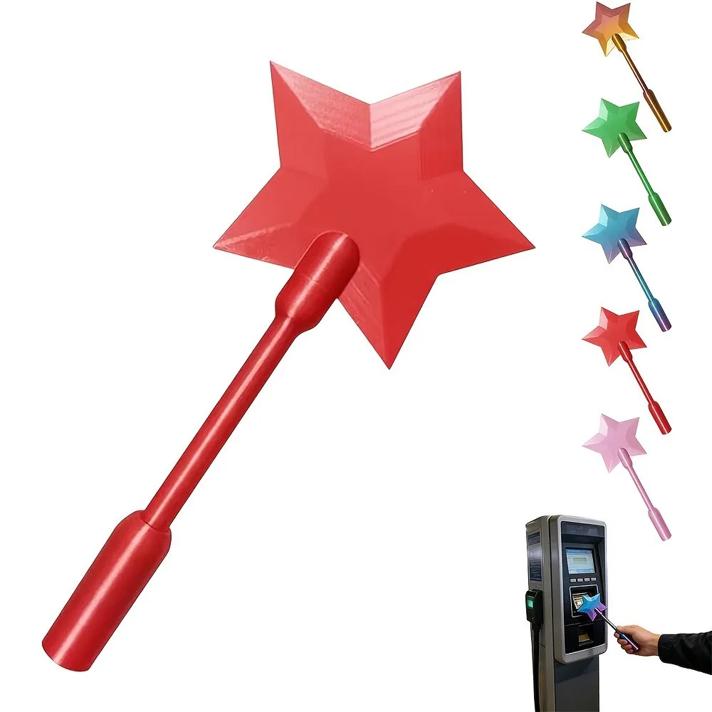 3D Printed Magic Wand Credit Card Holder Payment Portable Lightweight Star Wand Style Card Stand for Daily Use Novelty Gift