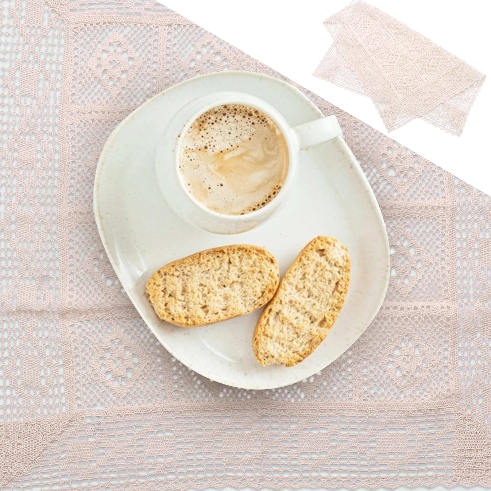 

1pc Hollow Crochet Lace Cover Simple Table Cover Simple Decorative Lace Tablecloth For Home Coffee Table Decor 60X60Cm