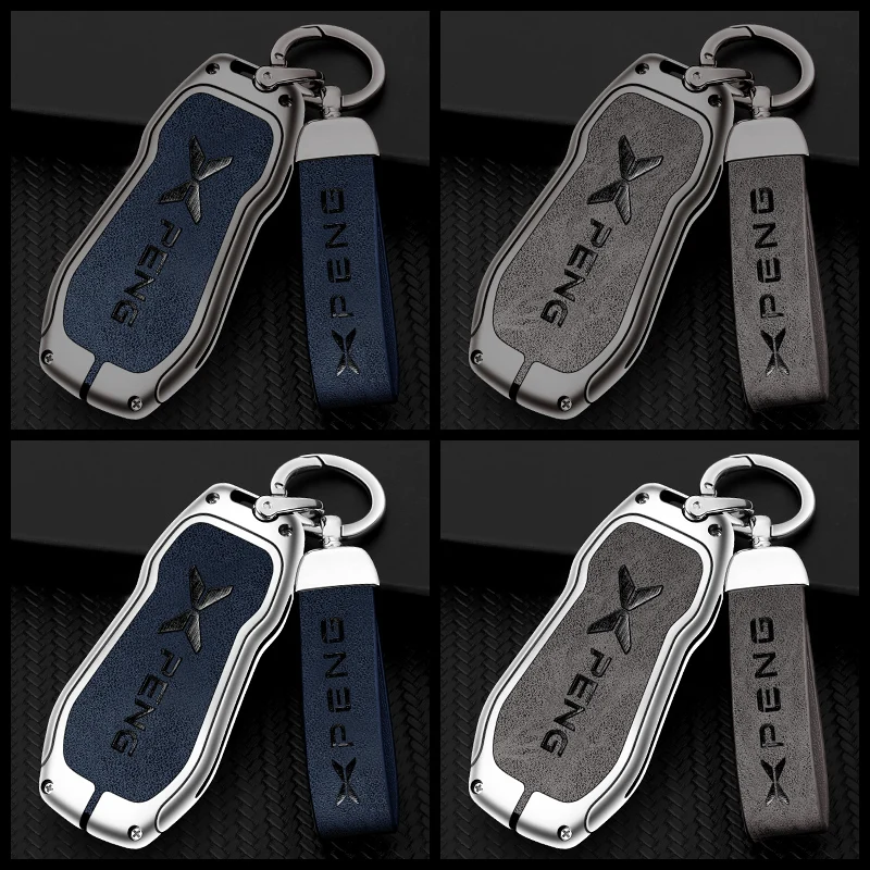 Metal Car Key Fob Cover Case Shell For Xpeng Xiaopeng P5 P7 G9 G3i Holder Interior Keychain Leather Accessories