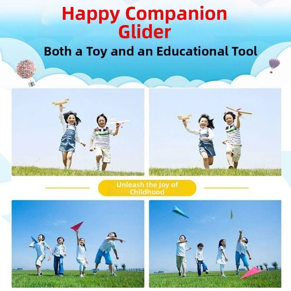 DIY Hand Throw Flying Glider Planes Random Color Assembly Model Toys Elastic Rubber Band Powered Flying Plane Airplane Glider