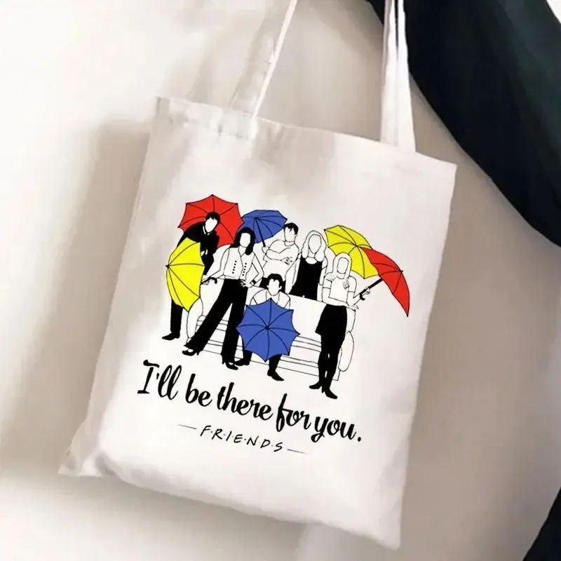 Friends Tv Show Women Shoulder Bags Canvas Tote Bag Large Capacity No Zipper Shopping Shopper Handbag Lightweigh Girl Handbags