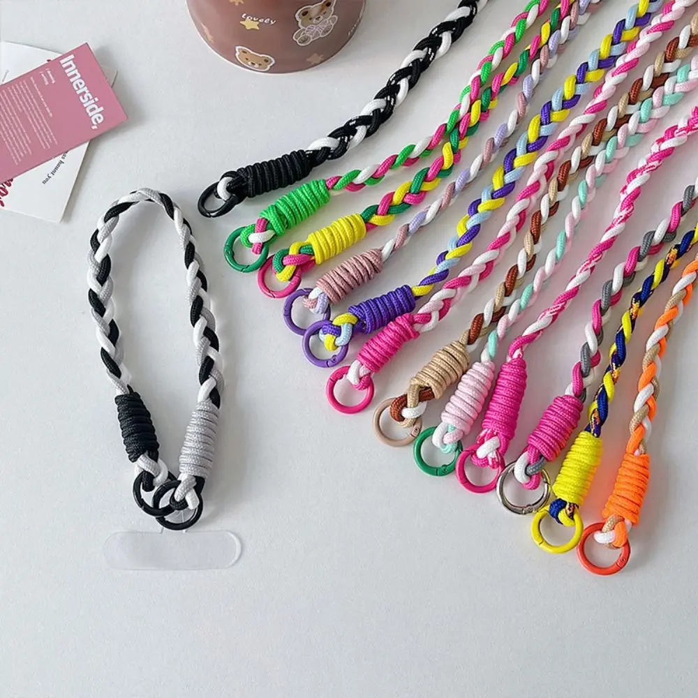 Candy Colors Nylon Mobile Phone Lanyard Portable Anti-lost Rope Simple Phone Wrist Straps Keychain Hanging Rope Phone Case Strap