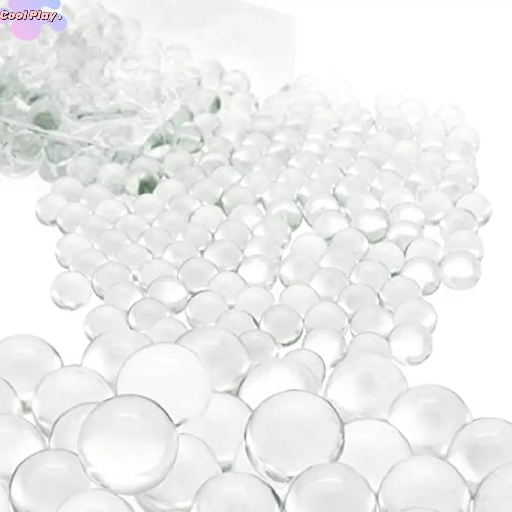 Perles rondes rebondissantes en marbre massif, boules de verre transparentes, jeux