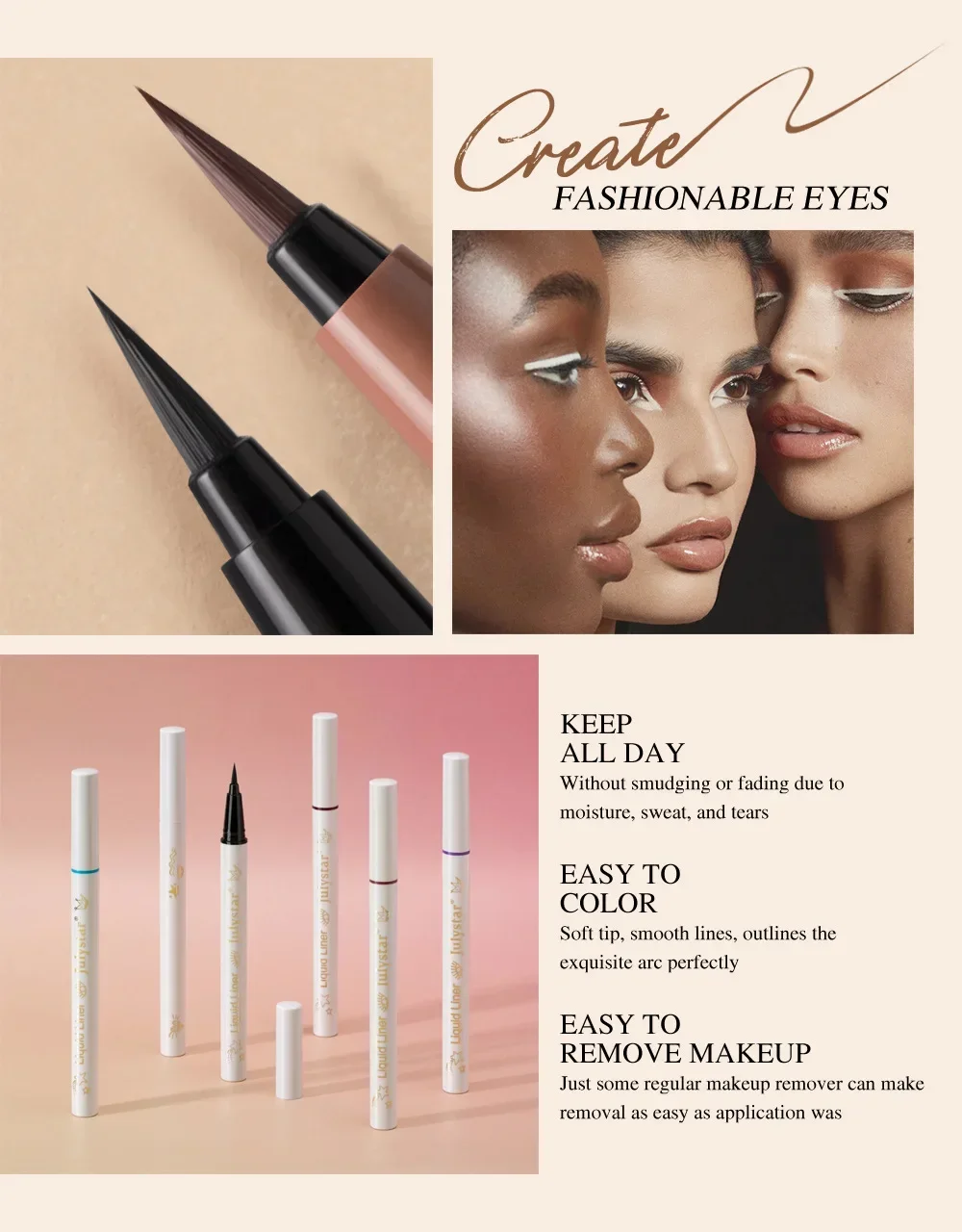 High Quality MISS ROSE 6 Color / Sets Matte Liquid Eyeliner Pencil Make up Long-Wearing Pigment Colorful Eye liner Pen Cosmetics