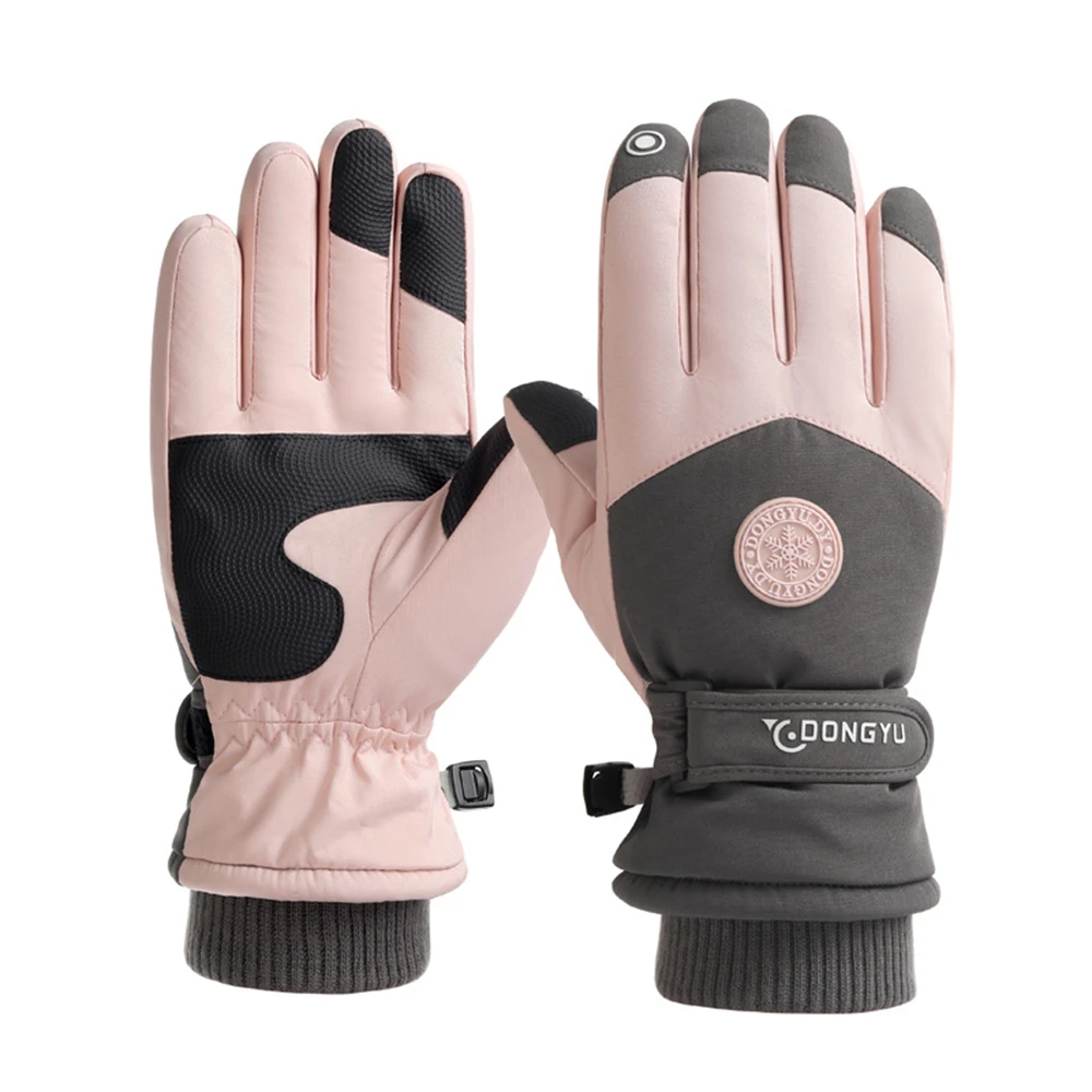 

Men's and women's plush thick riding touchable screen sports outdoor waterproof and cold resistant ski gloves JT-21