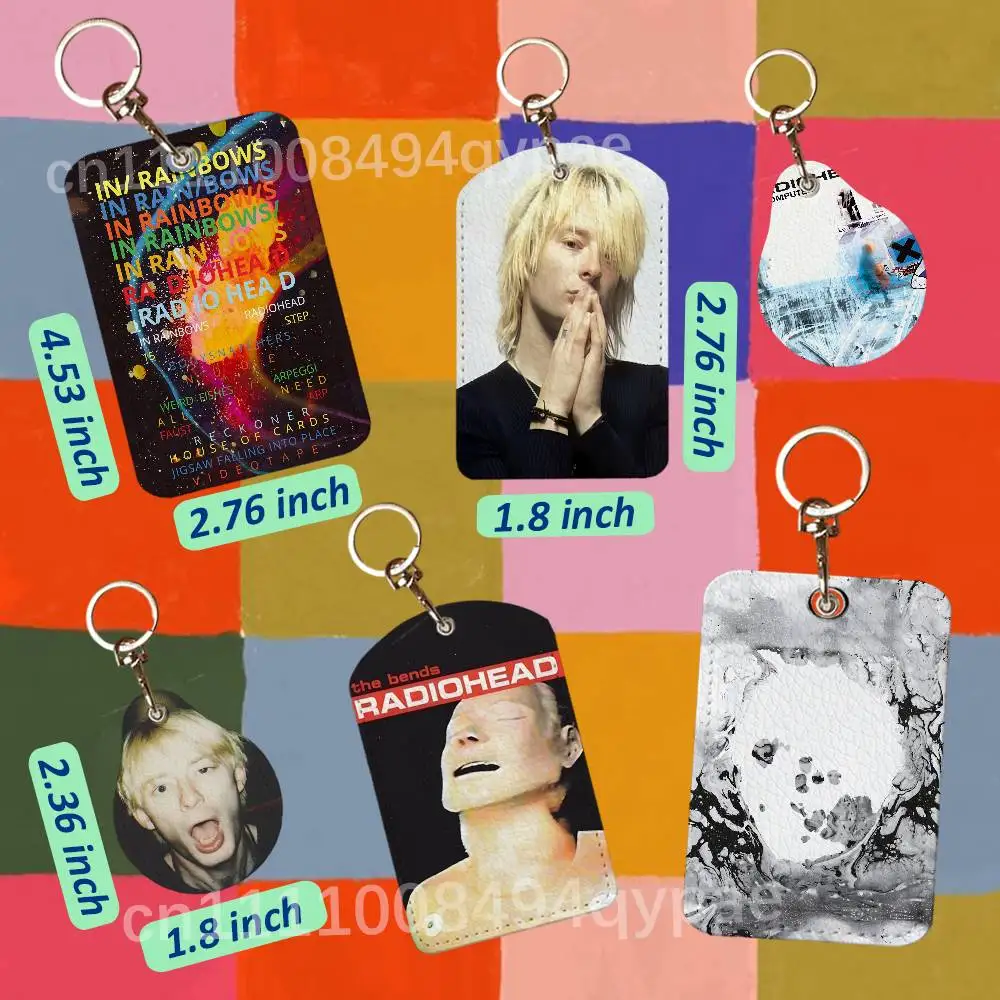 R-Radiohead In Rainbows – étui en cuir pour cartes d'accès, porte-cartes anti-perte, accessoires porte-clés, porte-clés anti-empreintes digitales