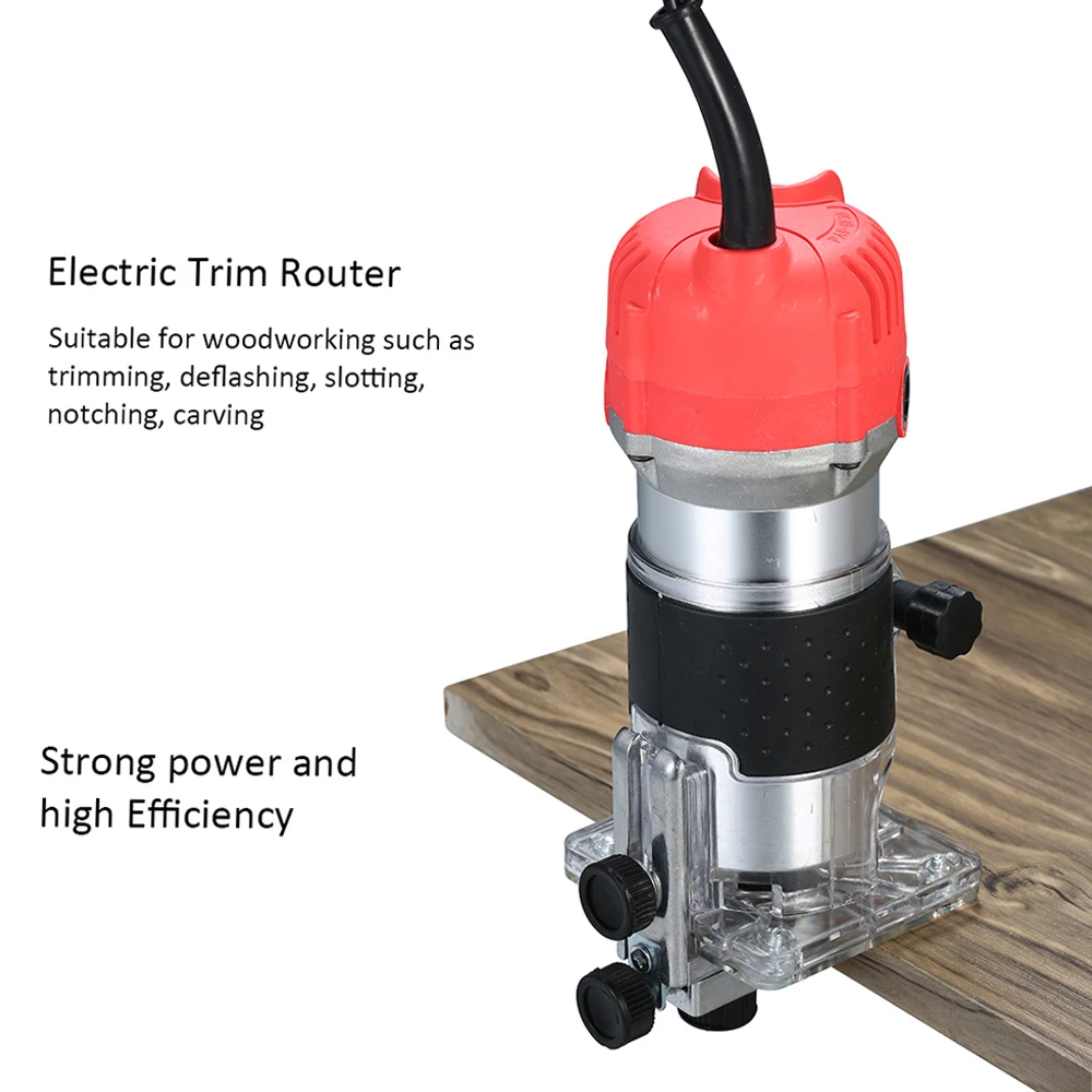 800W Electric Trimmer Trim Router 30000r/min Wood Milling Cutter for Woodworking Trimming Engraving Slotting Notching Machine