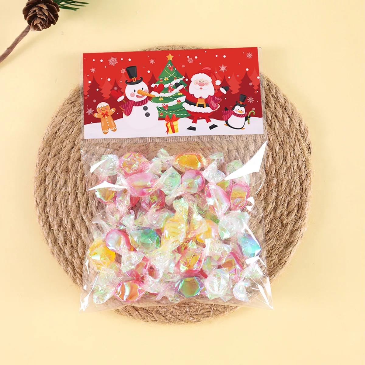 30/50 stücke Weihnachten Süßigkeiten Cookie Taschen Selbstklebende Snack Zellophan Taschen Weihnachten Party Dekoration Navidad Geschenk Neue Jahr 2026 – Detail 5
