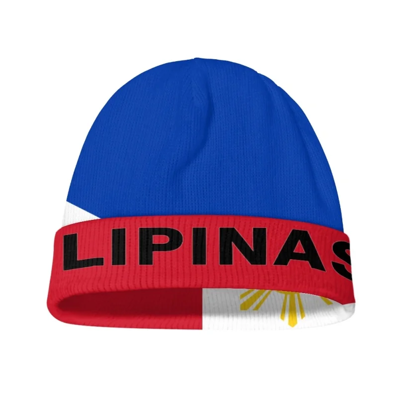 Philippines Knitted Hat Custom Name Logo Winter Cold Knit Warm Caps Nation Flag Ph Republic Pilipinas Filipino Hip Hop Beanies