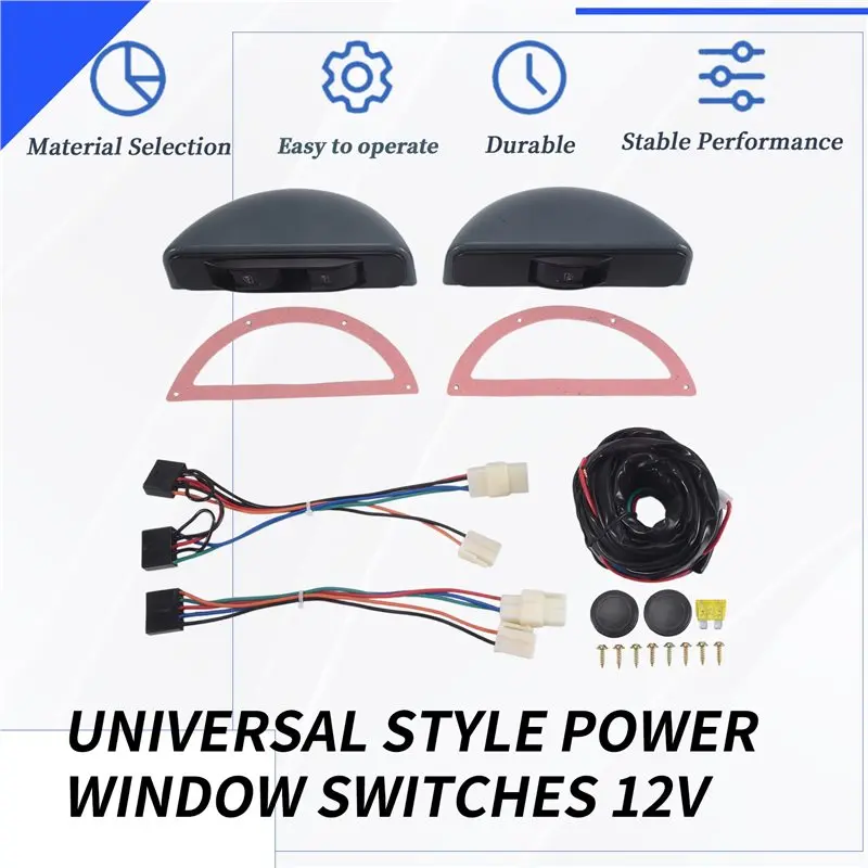 ABQB-12V Car Universal Power Window Switch Kit Power Window Glass Lifter Switch