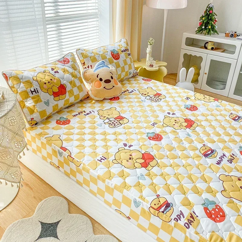 Children Cartoon Waterproof Thick Quilted Adjustable Embossed Fitted Sheet 140x190,Mattress Protector Cover,1 Pcs