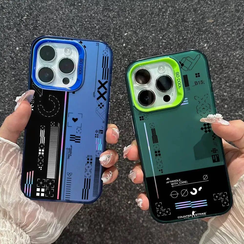 

Fashion Game Matte Laser Phone Case Laser Ripple Silver Silicone Case For iPhone 17 16 15 14 13 12 11 Pro Plus Max