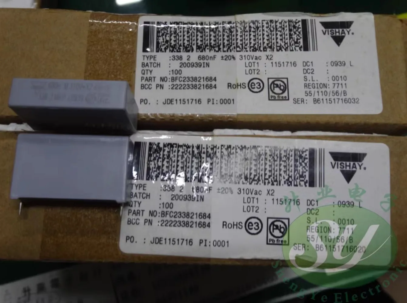 

10PCS MKP338 0.68uf/310vAC 680nf u68 684 New 28mm film capacitor BFC233821684