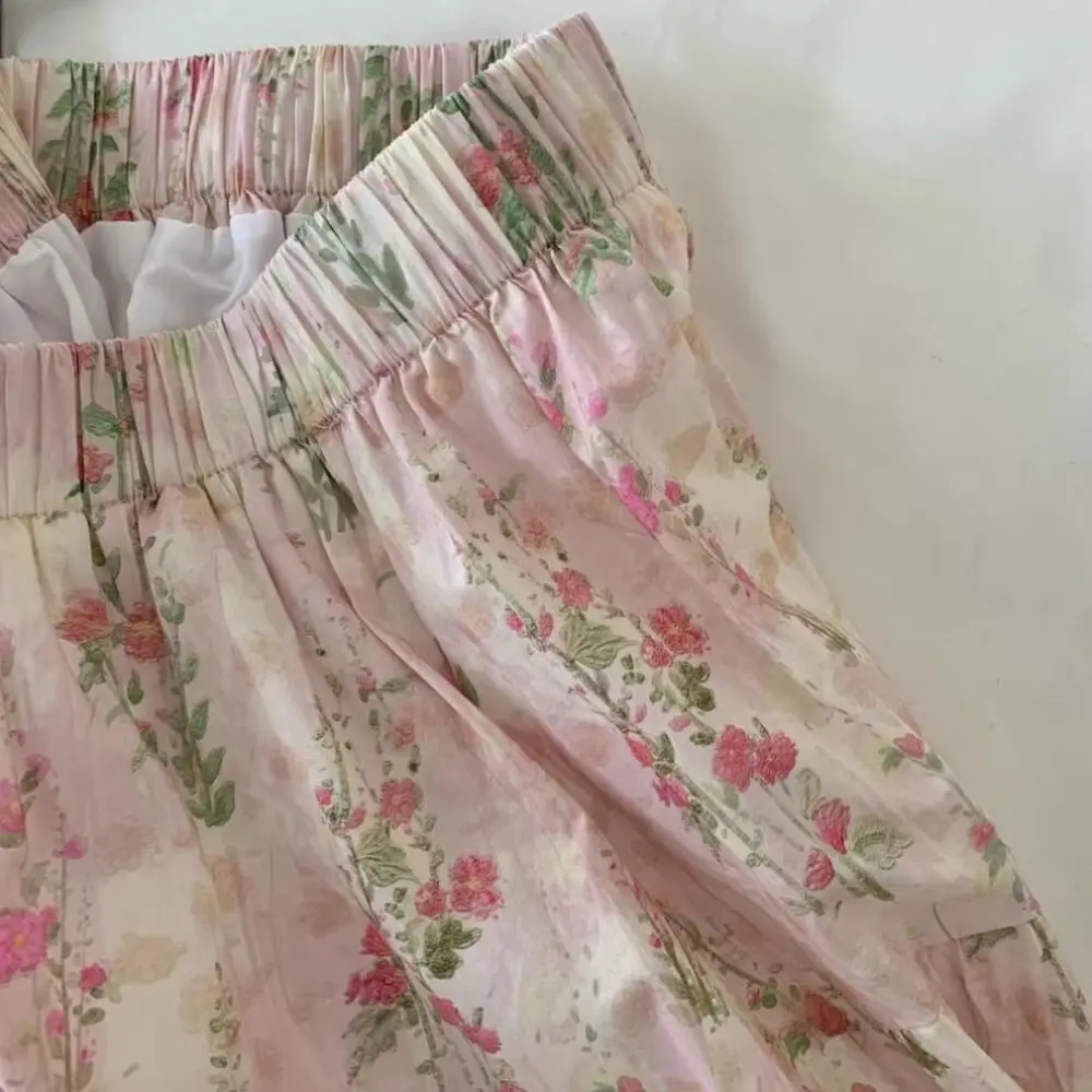 streetwear hoge taille bloemen lange rok vrouwen bloem dunne hoge taille lange rok ins stijl patchwork a-lijn gelaagde rok meisje