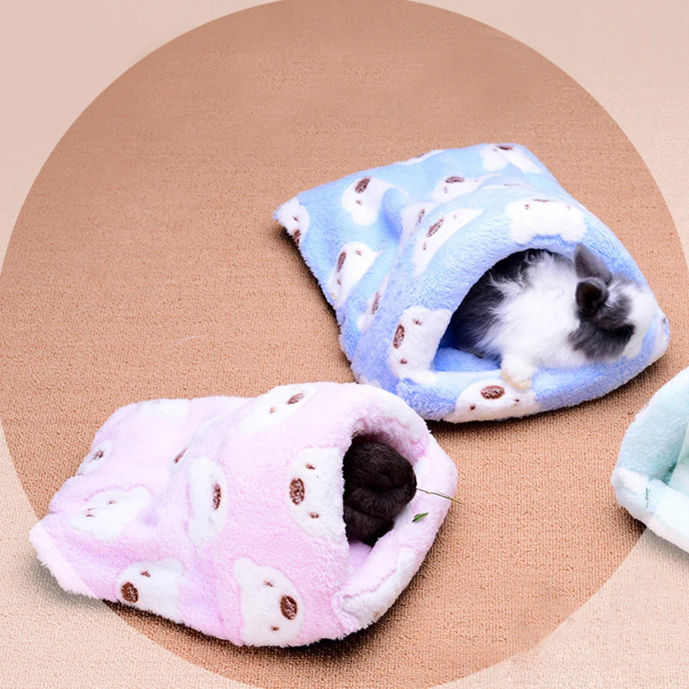 

Middle Size Warm Fleece Pet Sleeping Bag Pink Bed for Hamster Guinea Squirrel Hedgehog Chinchilla Cage Nest