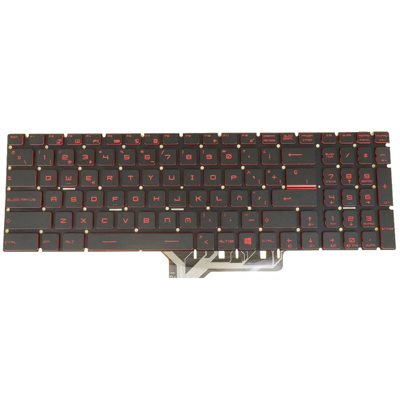 Imagem -03 - Teclado Fino do Portátil com Retroiluminado Vermelho Eua sp ru Msi Gf75 8rc 8rd 9rd 9sc 9sd 9se Inglês Espanhol Russo Novo Original