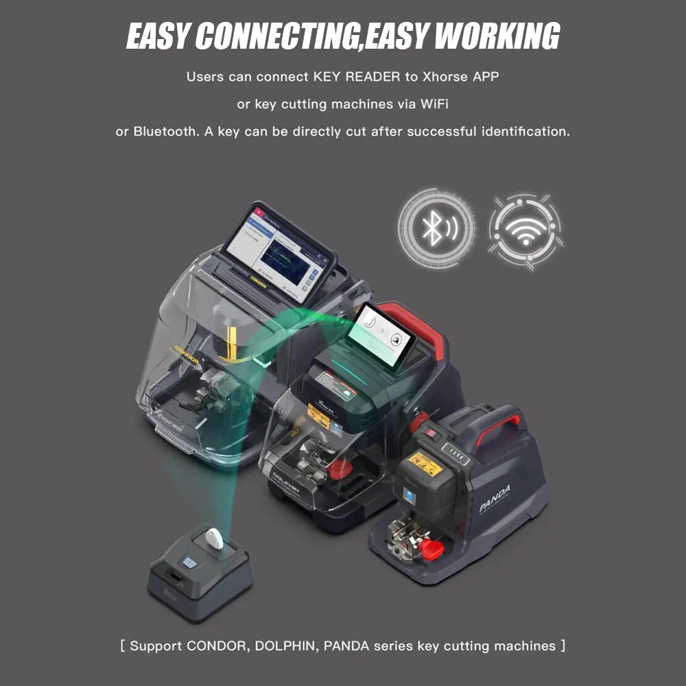 Xhorse Key Reader XDKP00GL جهاز تحديد المفاتيح مقشدة الشفرة يعمل مع تطبيق Xhorse وآلة قطع المفاتيح Dolphin XP-005L