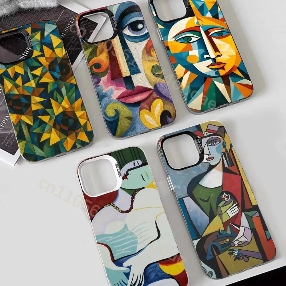 

Picasso Abstract Art Painting Phone Case For iPhone 17,16,15,14,13,12,11,Pro,MAX,Plus TPU Soft To Skin-friendly Cover