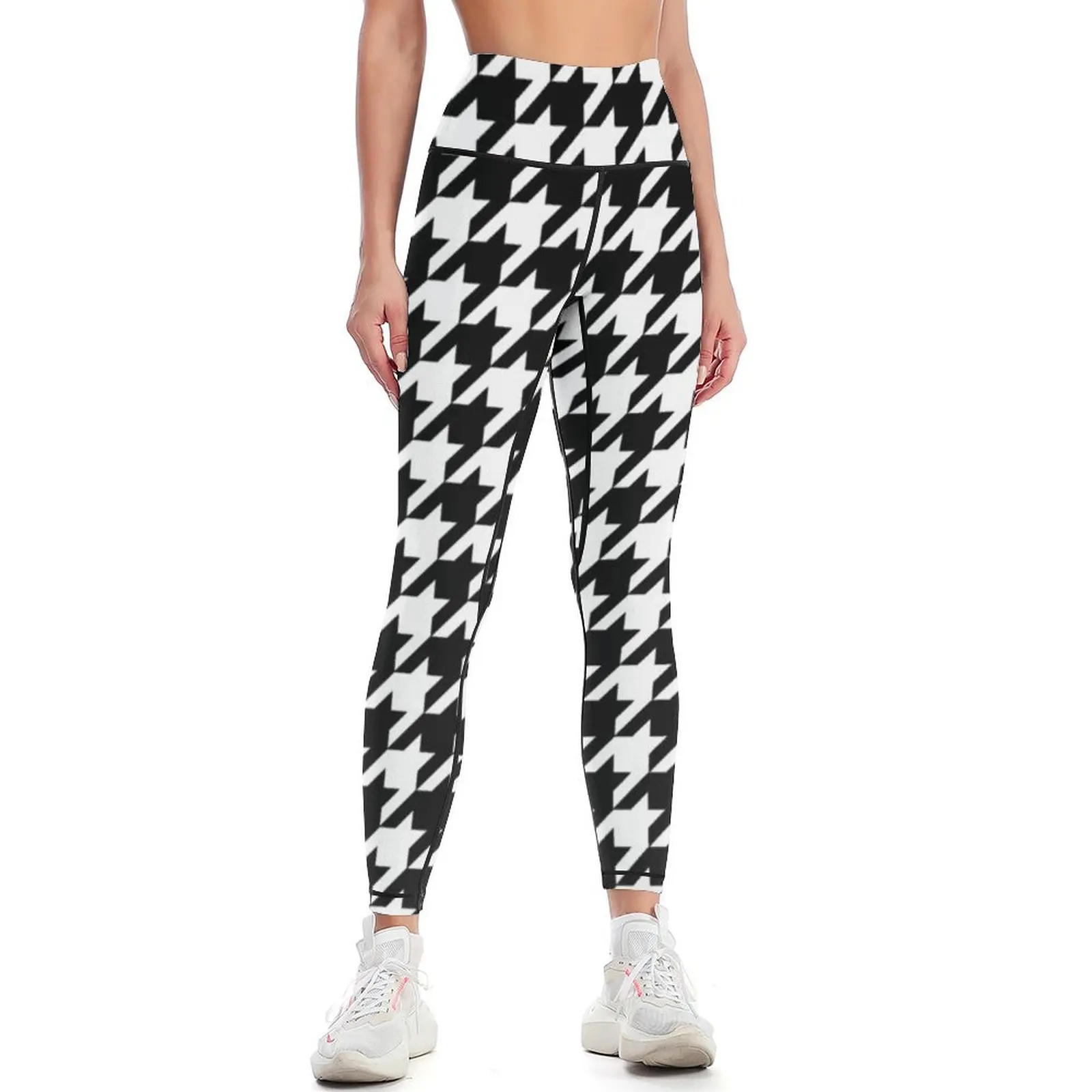 

Black and White Houndstooth Leggings sports tennis for gym clothing Womens Leggings