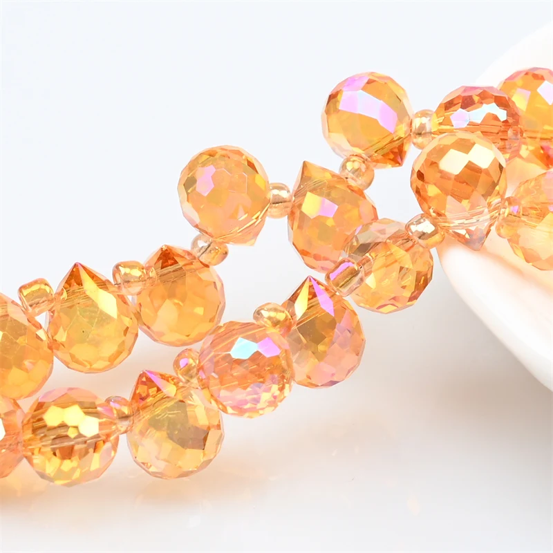 Österreich AB Farbe Kristall Erdbeere Perlen 10*8mm Glänzende Facettierte Glas Perlen für Schmuck Machen DIY Hochzeit Kleid zubehör