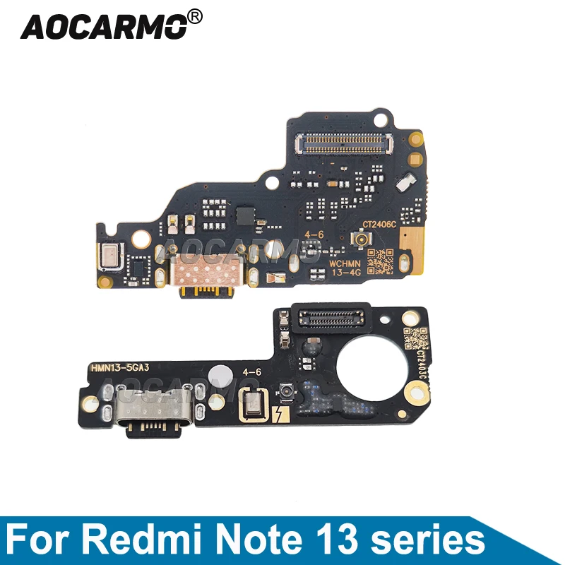 Aocarmo For XiaoMi Redmi Note 13Pro+ Plus Note 13 4G/ 5G Charging Port Dock Board Module Flex Replacement Parts