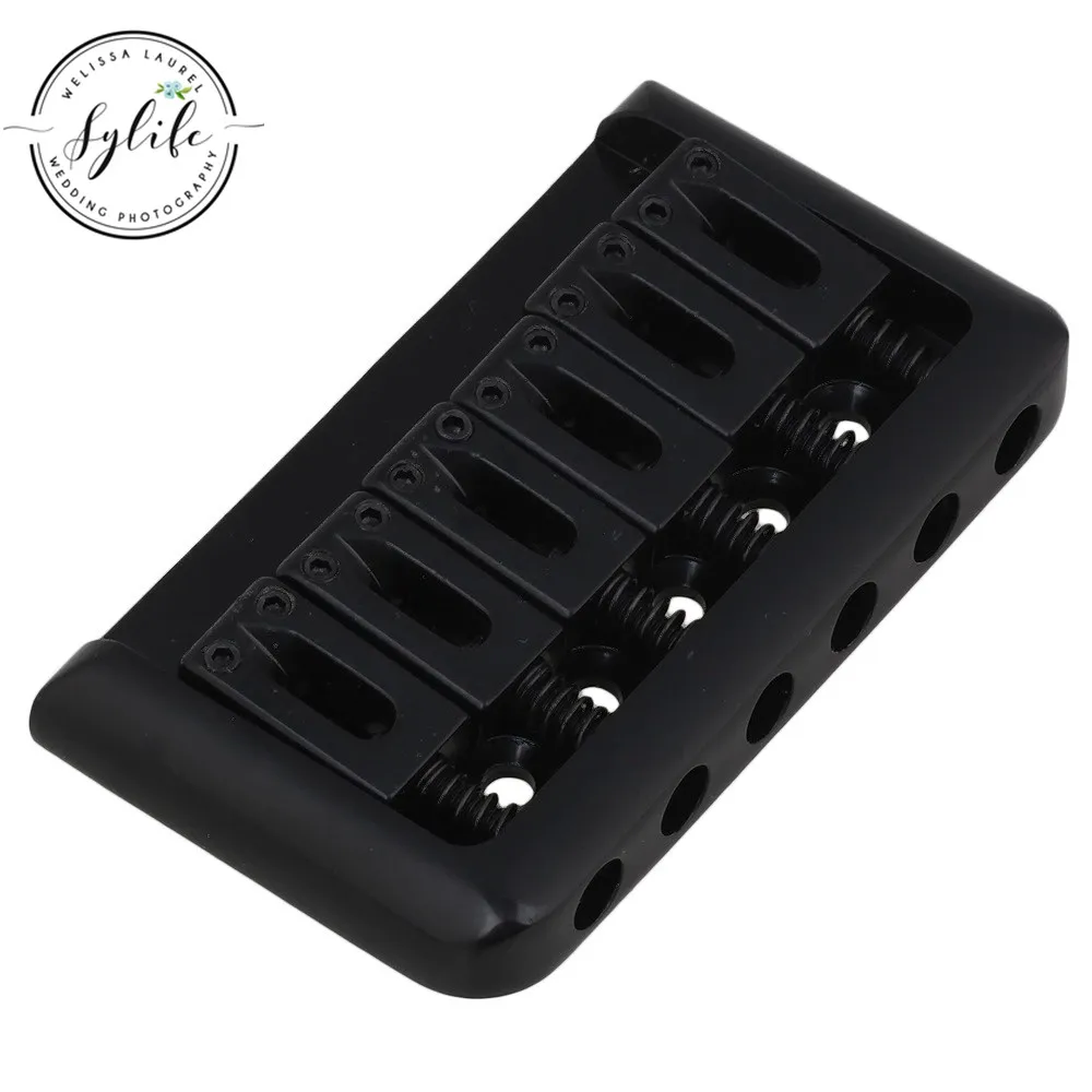 Black Fixed Hardtail Saddle Bridge for 6 String Electric Guitar