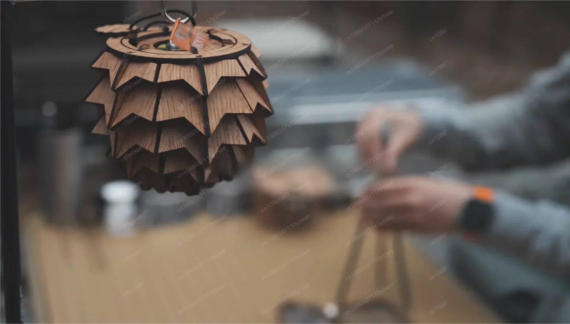 Black Walnut Pine Cone Lampshade Adapted to  Lamp Outdoor Camping Lantern