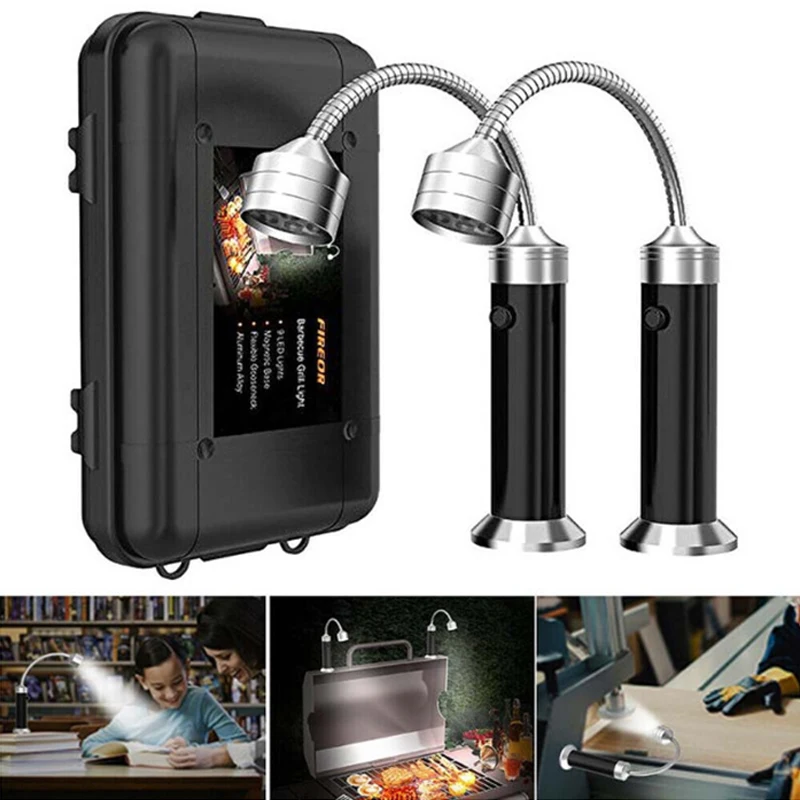 Magnetic Outdoor BBQ Barbecue Grill Led Grill Lights Adjustable Flexible Led 360 Degrees Heat Resistant Gooseneck Lamps Lantern