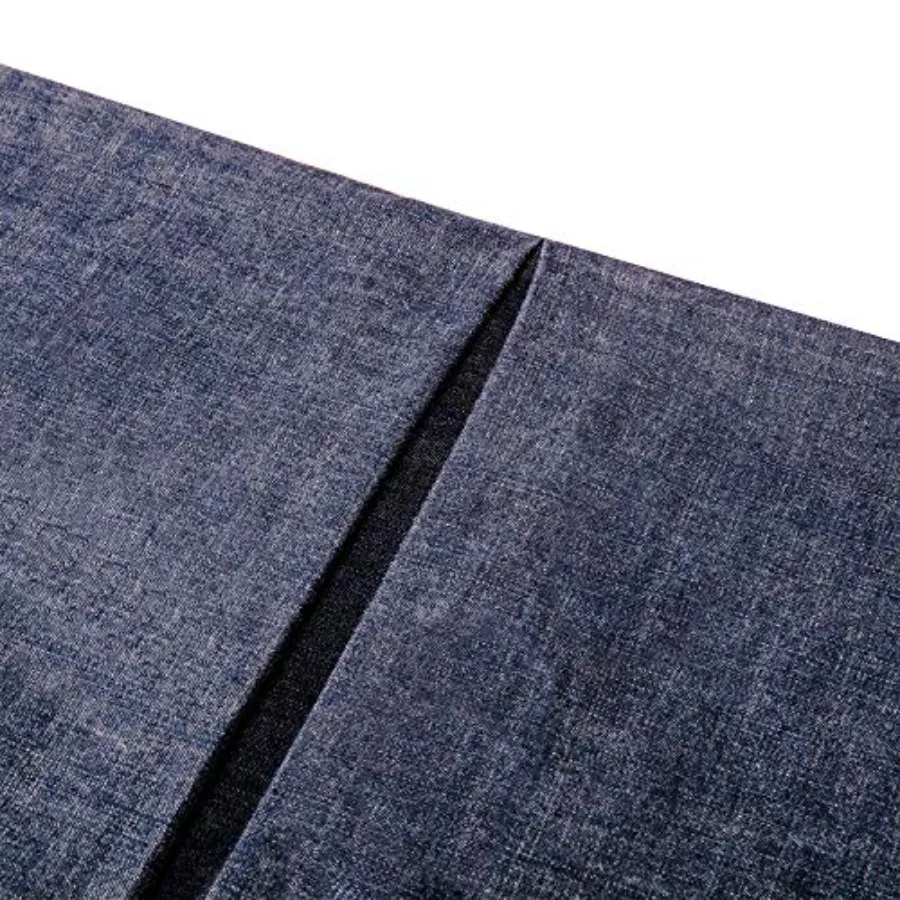 تنورة سرير من قماش الدنيم المغسول المصبوغ بخيوط القطن مع قطرة مصممة لأسرّة مقاس كينج بطول 18 بوصة لون أزرق داكن قطعة واحدة تناسب f #4