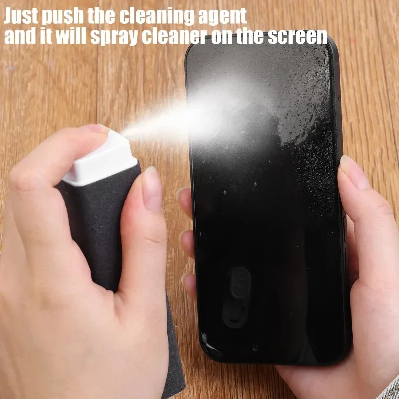 Microfiber Screen Cleaner Spray Bottle Cell Phone Tablet Laptop Display Screen Cleaning Wipe Press Spray Bottle with Liquid