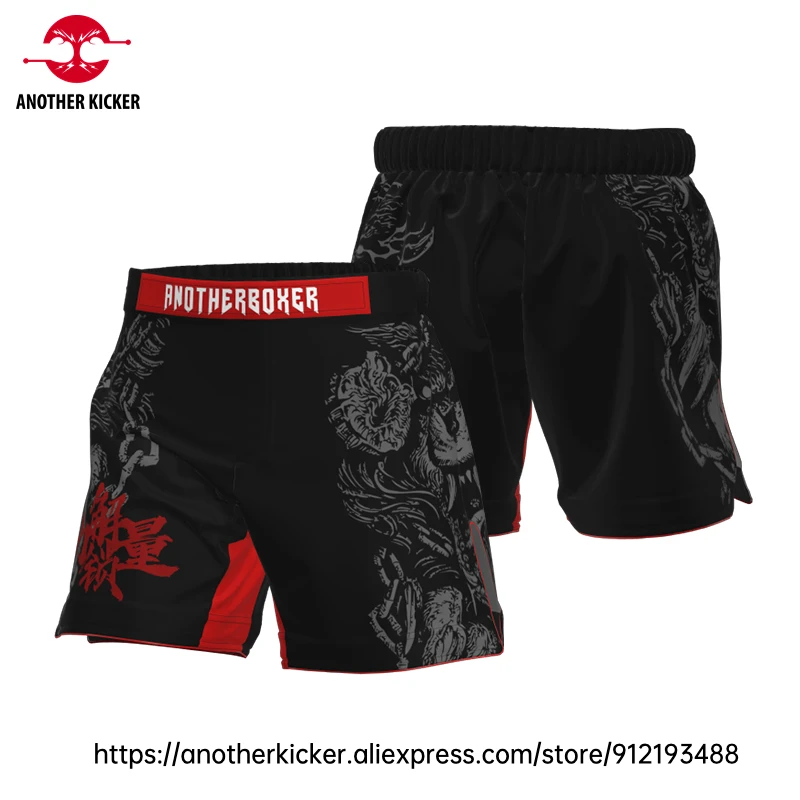 Women's MMA Shorts Men Kickboxing Fight Training Shorts Wolf Sublimated Combat Sports Martial Arts BJJ Jiu Jitsu Grappling Pants