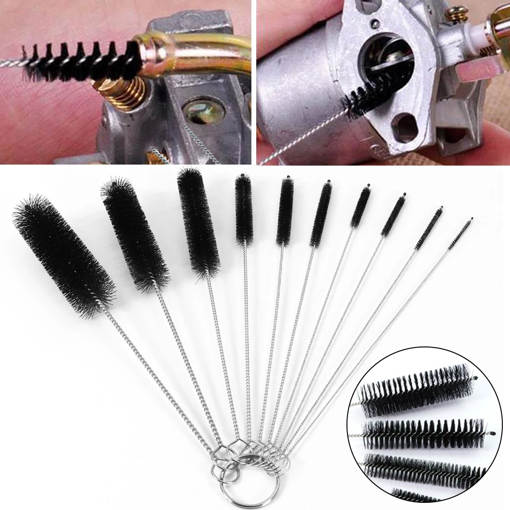 15PCS Car/Motorcycle Carburetors Carbon Dirt Jet Remove Cleaner Cleaning Wires Set Cleaning Needles Nylon Brushes Tool Kit