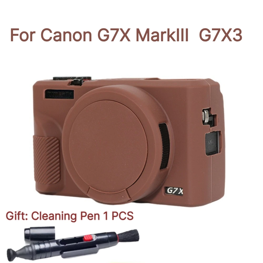 For Canon G7X MarkIII G7X3 Accessories Camera Base Body Cover Camera Bag soft case Anti-drop Rubber case+1 PCS Free Cleaning Pen