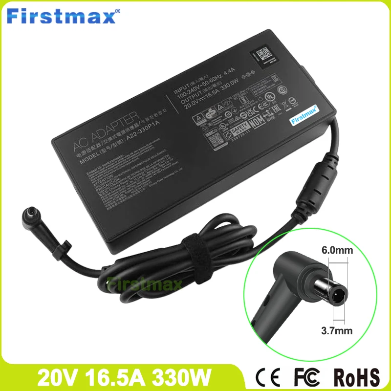 20V 16.5A 330W Charger for Asus A21-330P1A A22-330P1A ADP-330AB DW ROG Strix G18 (2023) G814 G814JI G814JZ Laptop Power Supply