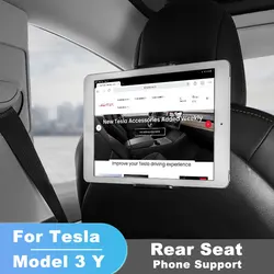 Soporte de teléfono para asiento trasero para Tesla Model 3/Y, soporte giratorio de 360 grados, reposacabezas automático, soporte para tableta, PC, iPad Mini Pro