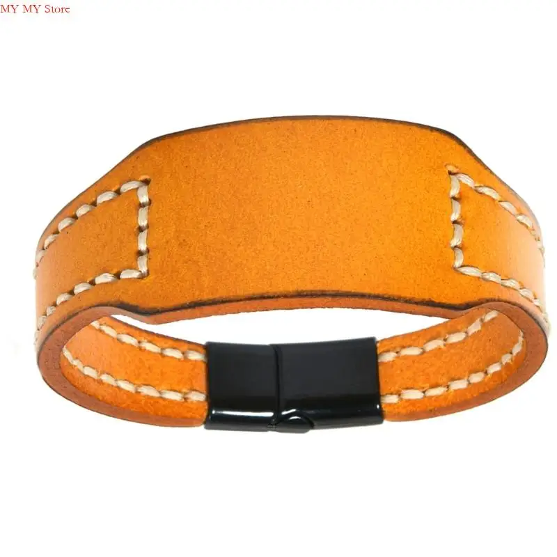 N1he Artisanal Crafted Cowhides Leather Bracelet تصميم أنيق للارتداء اليومي