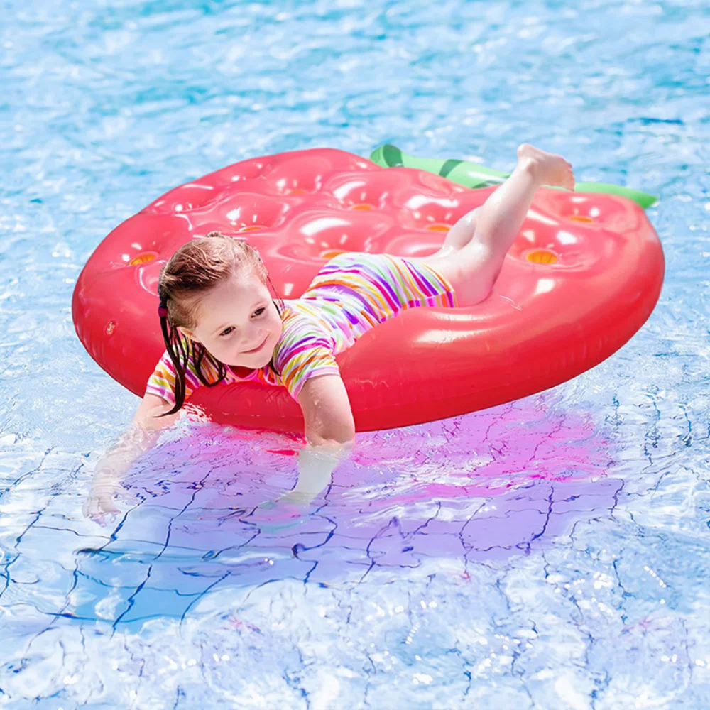 Piscina gonfiabile galleggiante materasso ad aria alla fragola zattera letto per feste in acqua Baby Shower bambini adulti nuoto tappetino per feste galleggiante