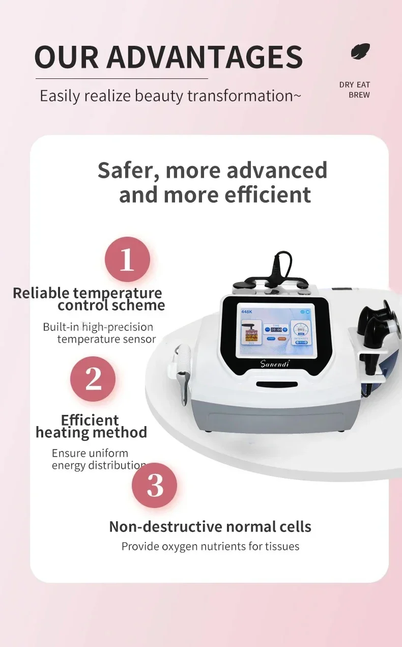 Sanendi INDIBA 448K Face Care อุปกรณ์เทคโนโลยี Tecar Cavitation Body Care RET CET RF Slim สเปนเครื่องกระชับผิว