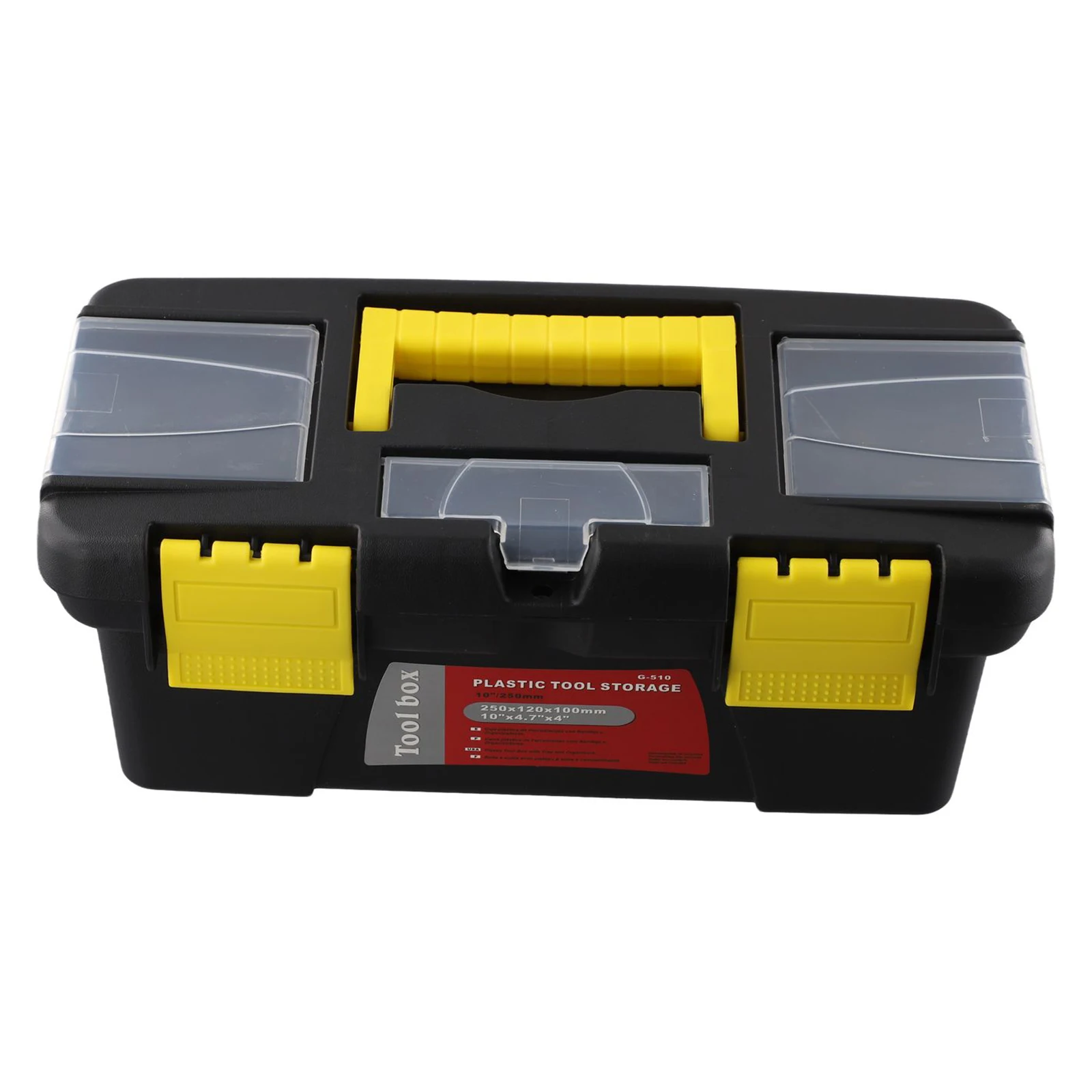 10-Inch Two-Layer Plastic Toolbox Mini Multi-Functional Accessories Box Black Tools Packaging Box Tool Case