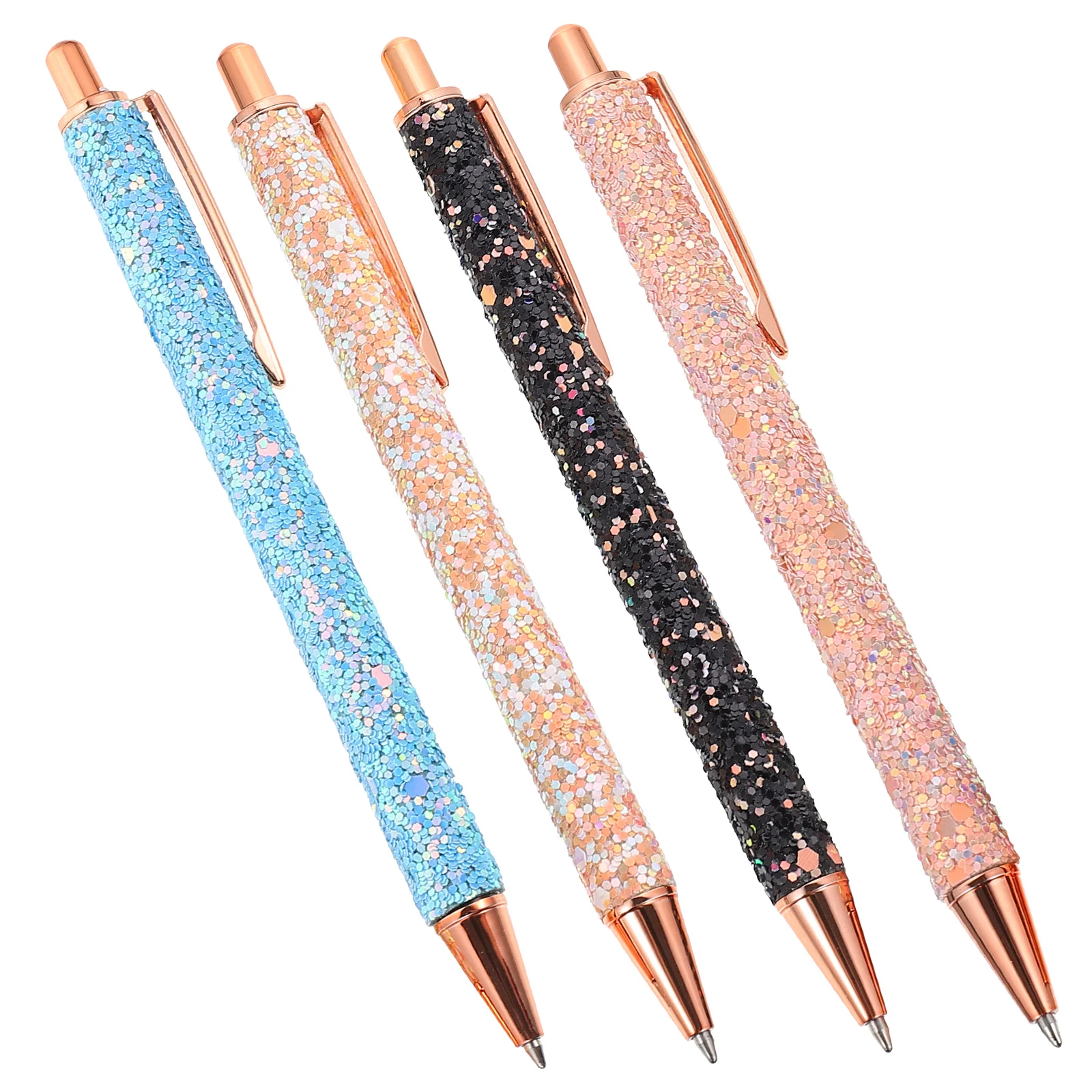 

4Pcs Ballpoint Pen Press Type Metal Writing Pens Colored Black Multi Use Smooth Writing Animal Design Gift