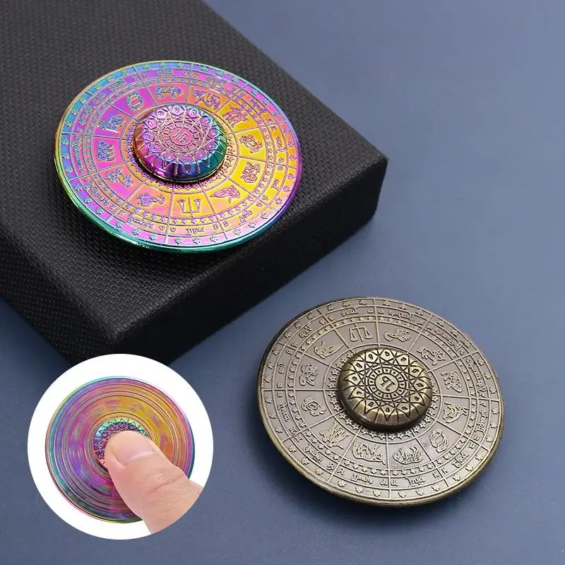 12 كوكبة بوصلة جيروسكوب تململ سبينر EDC جيروسكوب معدني دوار لتخفيف التوتر لعبة جيروسكوب للأطفال #1