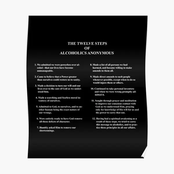 12 Steps Of Alcoholics Anonymous Advocac  Poster Decoration Print Decor Room Funny Art Mural Home Picture Painting No Frame