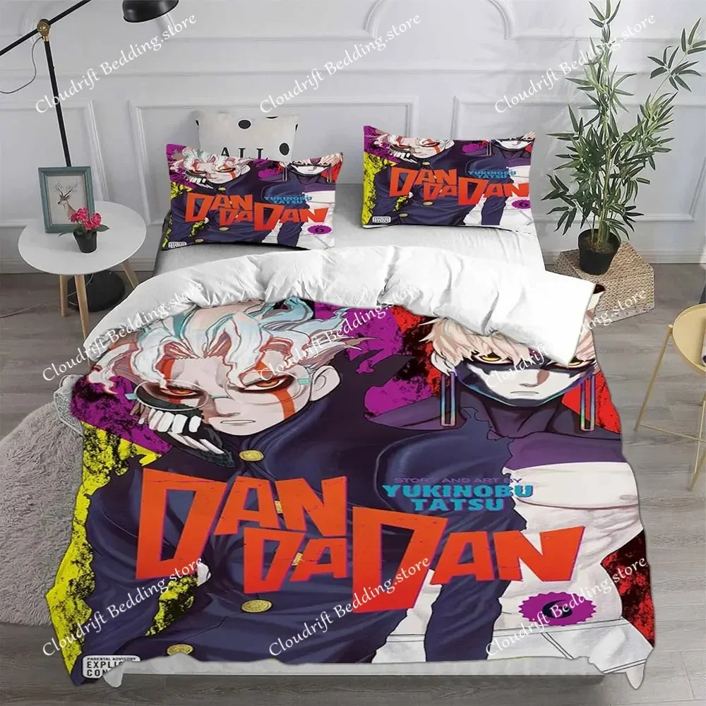New Anime DAN DA DAN Cartoon Printed Bedding Sets Exquisite Bed Supplies Set Duvet Cover Bed Comforter Set Luxury Birthday Gift0