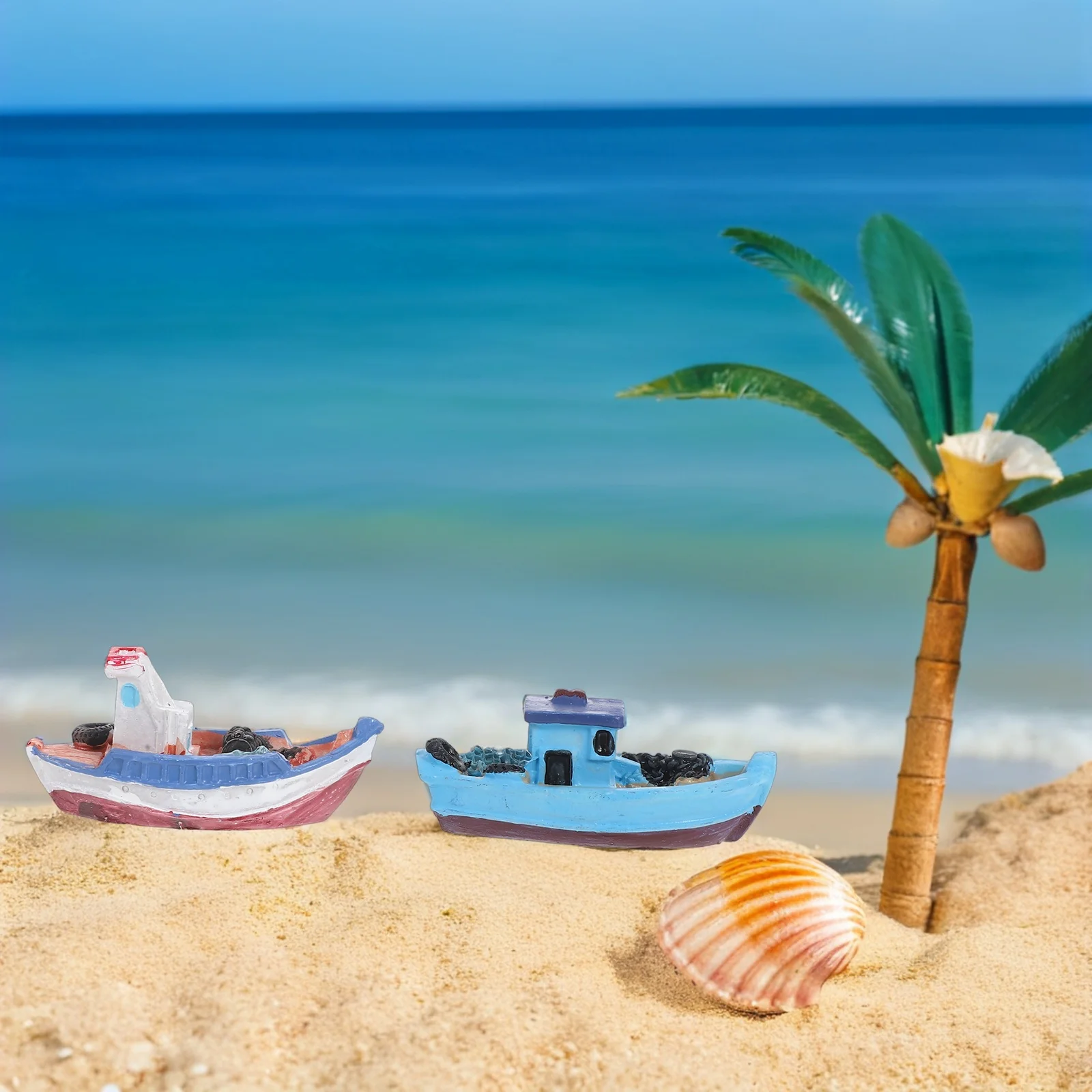 

8 Pcs Beach Yacht Decor Durable Material Sandbox Accessories Miniature nament Kit Mini House Landscape nament Kit